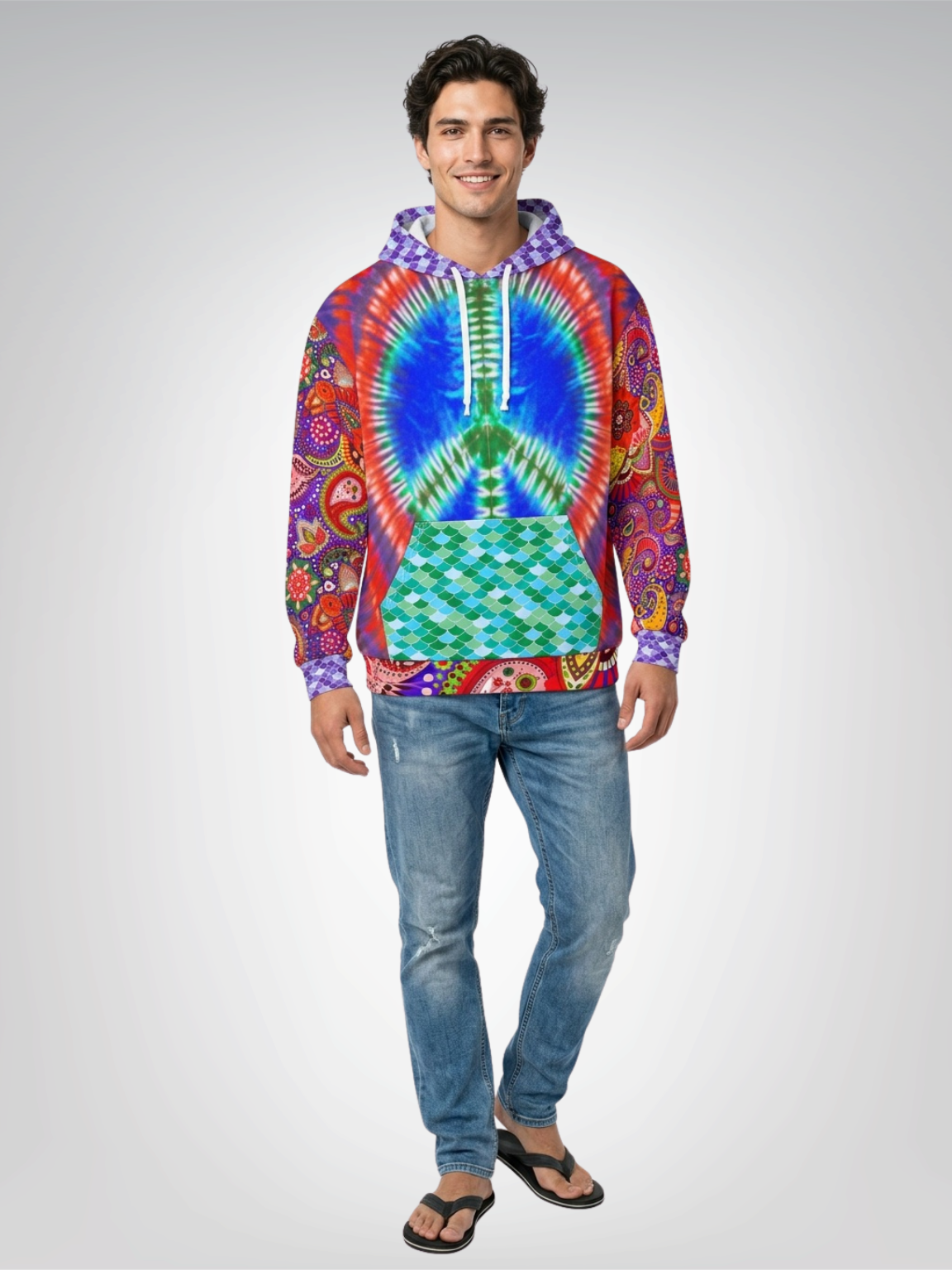 Peace of Ojai Tie-Dye Unisex Pullover Hoodie (Gold Label)