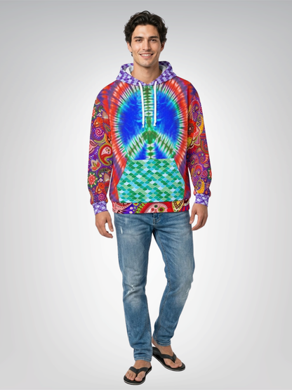 Peace of Ojai Tie-Dye Unisex Pullover Hoodie (Gold Label)