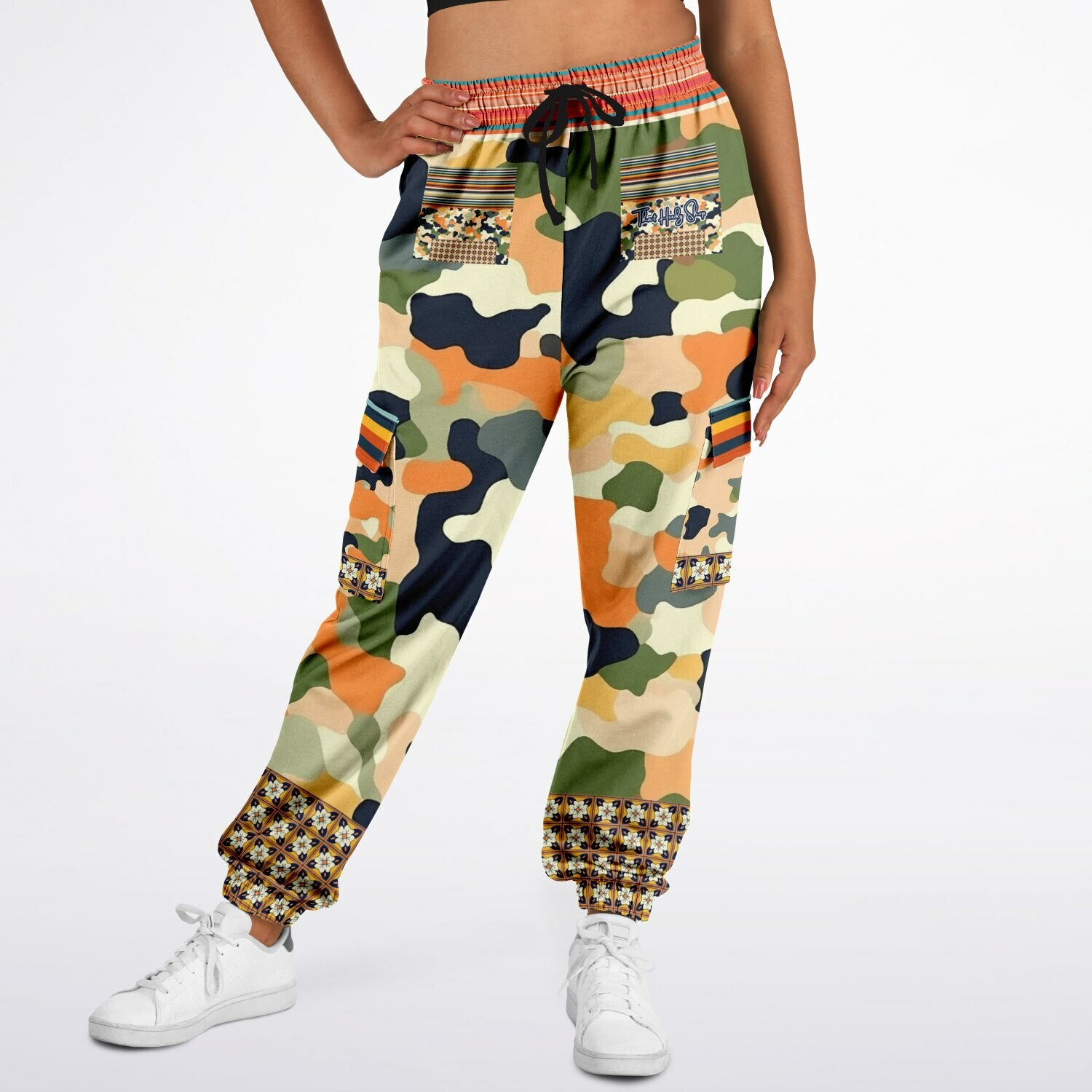 Peachtree in Orange Camo Eco-Poly Cargo Joggers