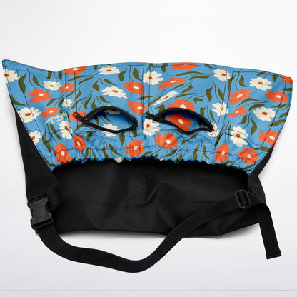 Peachy Petal Parade Floral in Blue Dream Garden Harvest Apron Bag