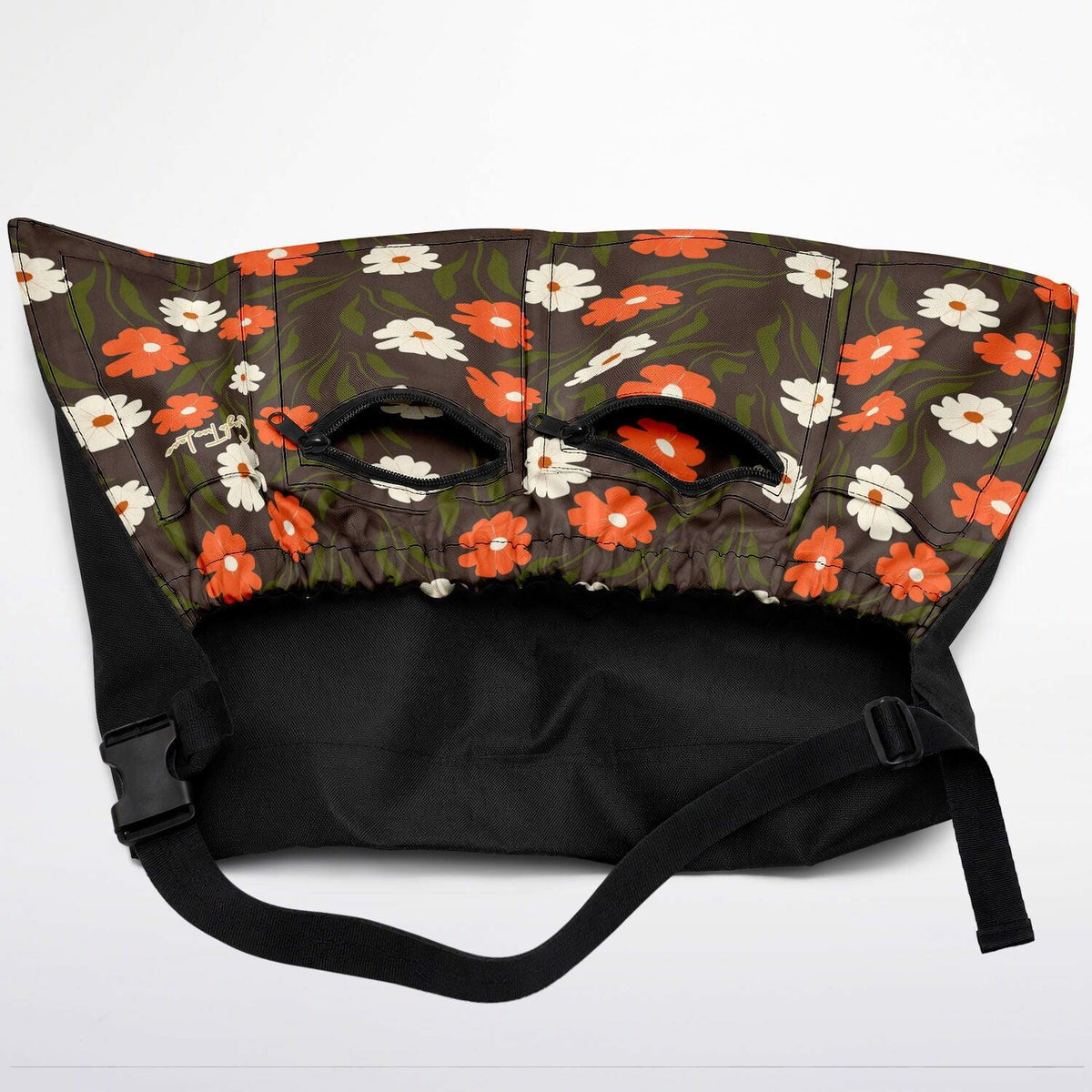 Peachy Petal Parade Floral in Earthly Brown Garden Harvest Apron Bag