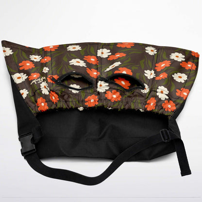Peachy Petal Parade Floral in Earthly Brown Garden Harvest Apron Bag