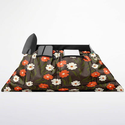 Peachy Petal Parade Floral in Earthly Brown Garden Harvest Apron Bag