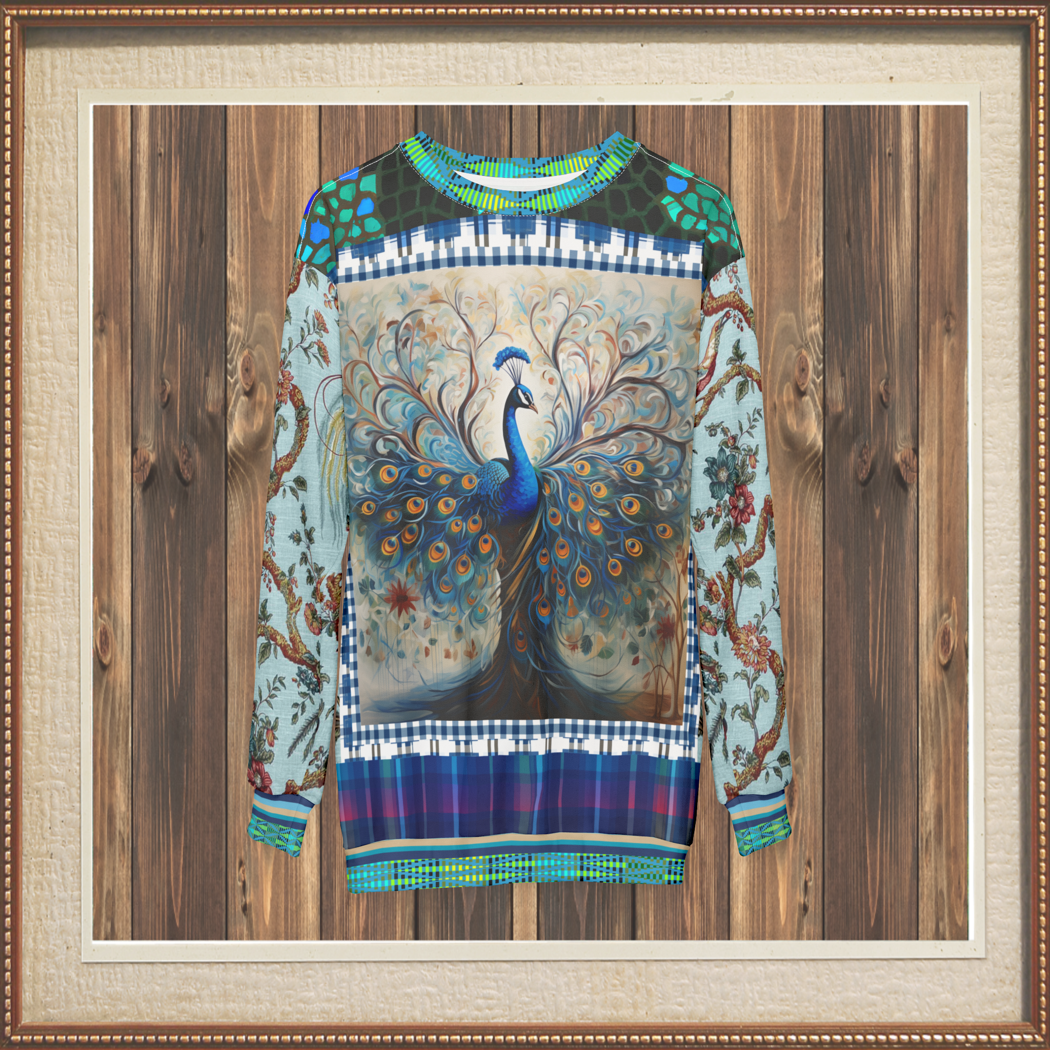 Proud Peacock in Mosaic Unisex Sweatshirt (Gold Label)