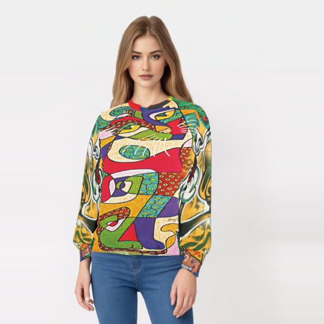 Picasso Kitty Graffiti Art Unisex Sweatshirt (Gold Label)