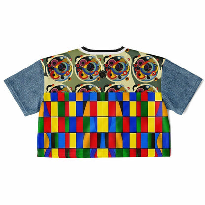 Picasso Primary Geometric THS 1986 Eco-Poly V-Neck Crop Jersey