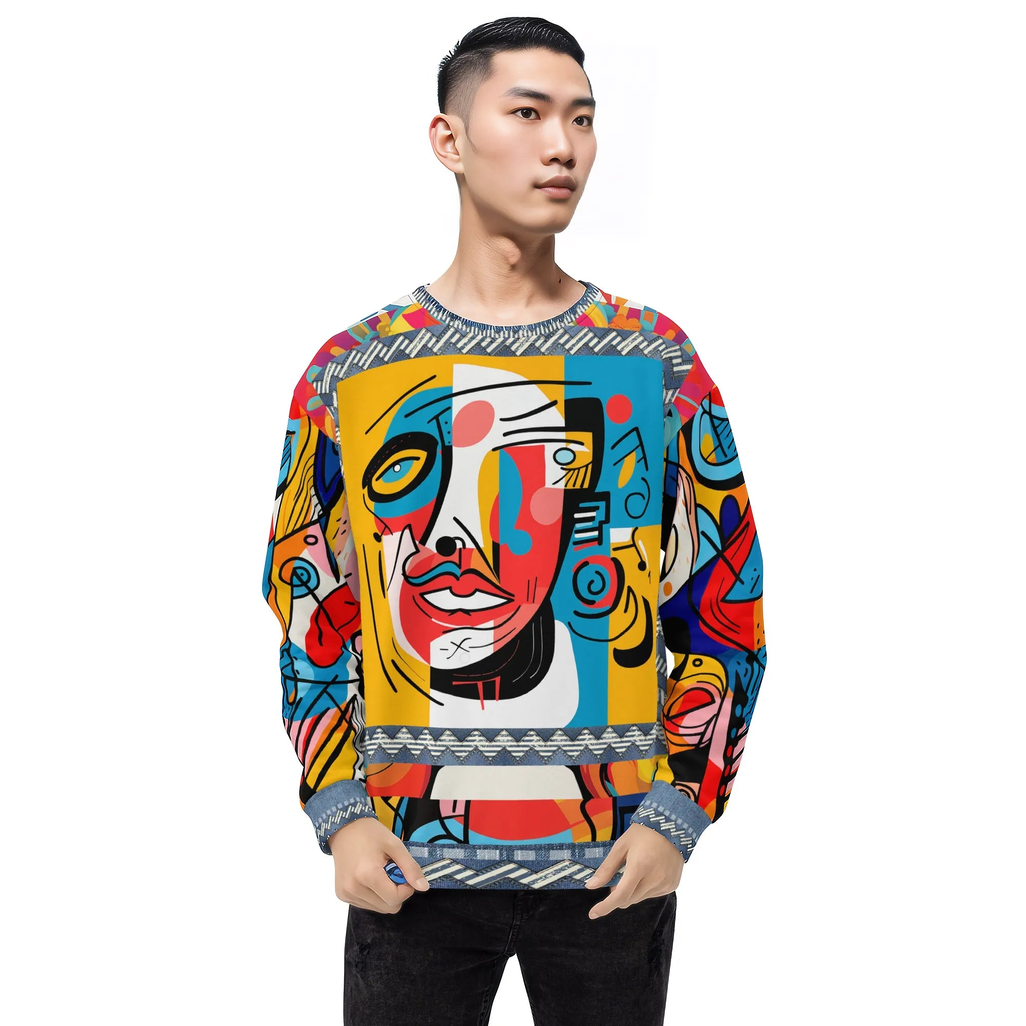 Pin the Tail Abstract Line Art Unisex Sweatshirt (Gold Label)