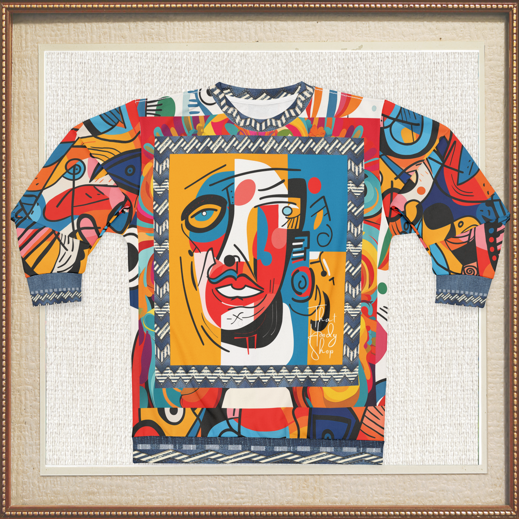 Pin the Tail Abstract Line Art Unisex Sweatshirt (Gold Label)