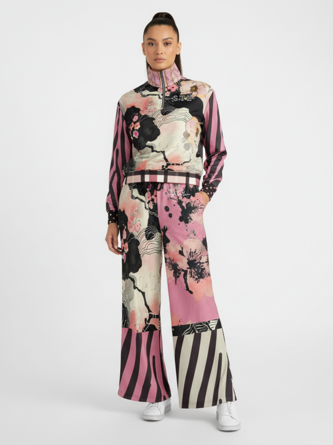 In My Japanese Garden Eco-Poly Wide Leg Pants