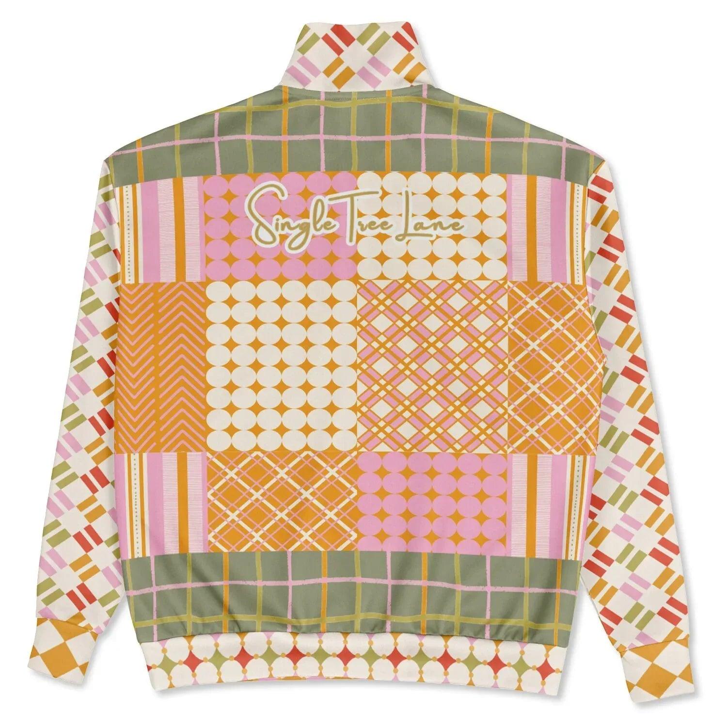 Pink Blush Over Me Patchwork Heavyweight Oversized Quarter Zip Sweatshirt