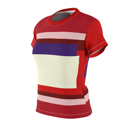 Pink Candy Holiday Square Geometric Print Colorful AOP Women&