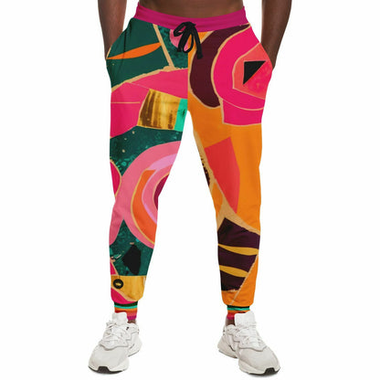 Pink Floral Mosaic Eco-Poly Unisex Joggers