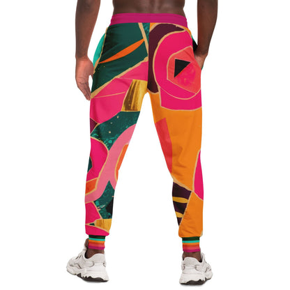 Pink Floral Mosaic Eco-Poly Unisex Joggers