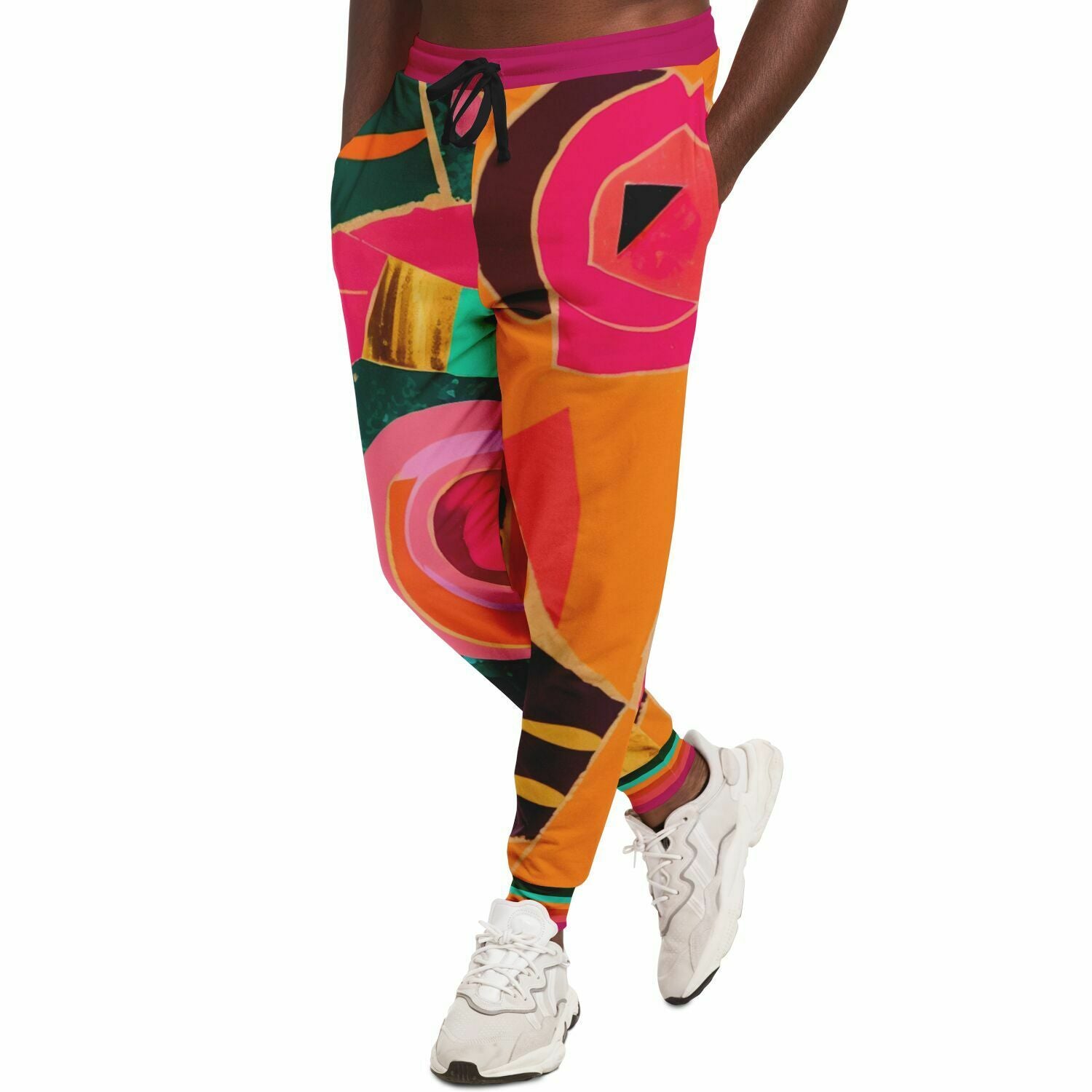 Pink Floral Mosaic Eco-Poly Unisex Joggers