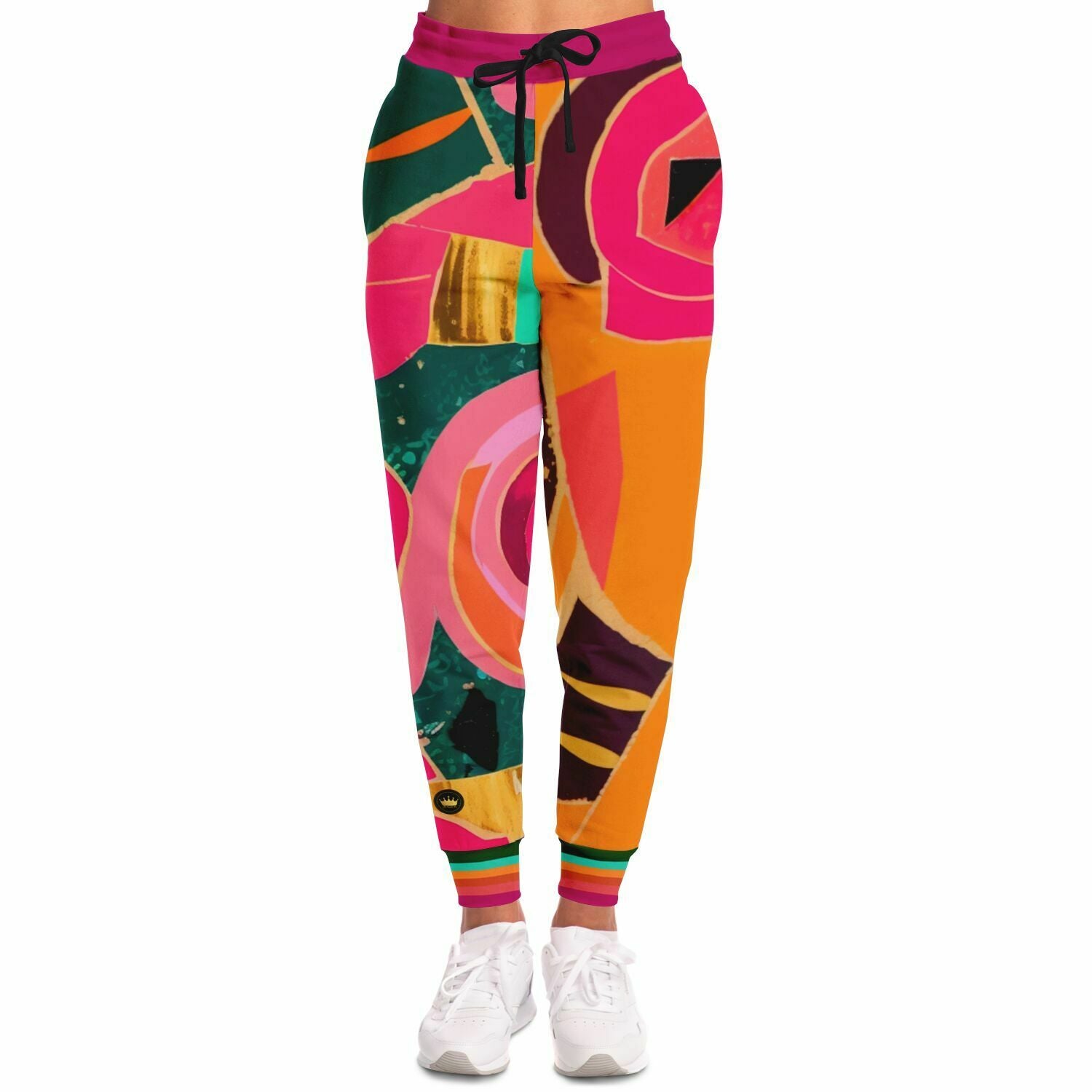 Pink Floral Mosaic Eco-Poly Unisex Joggers