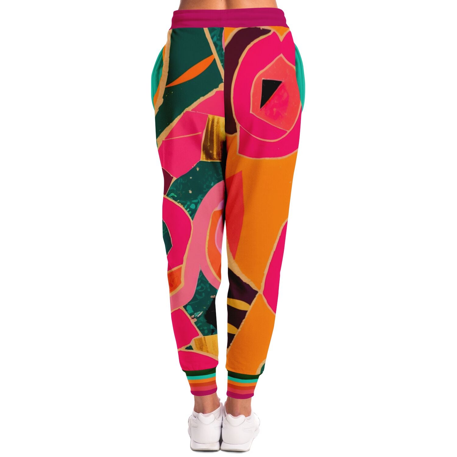 Pink Floral Mosaic Eco-Poly Unisex Joggers