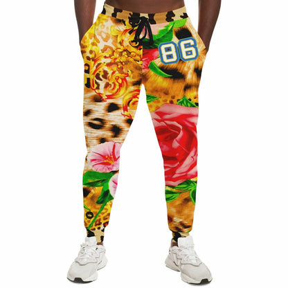 Pink Hibiscus Leopard Eco-Poly Unisex Joggers