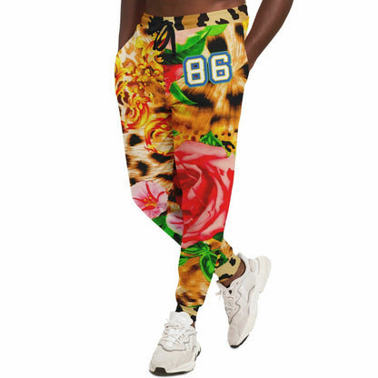 Pink Hibiscus Leopard Eco-Poly Unisex Joggers