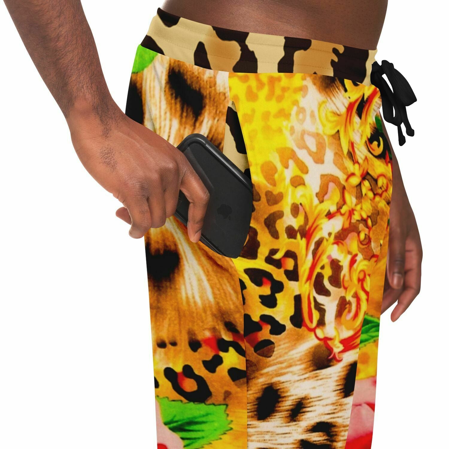 Pink Hibiscus Leopard Eco-Poly Unisex Joggers