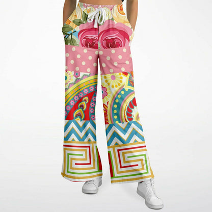 Pink Paisley Park Eco-Poly Wide Leg Pants