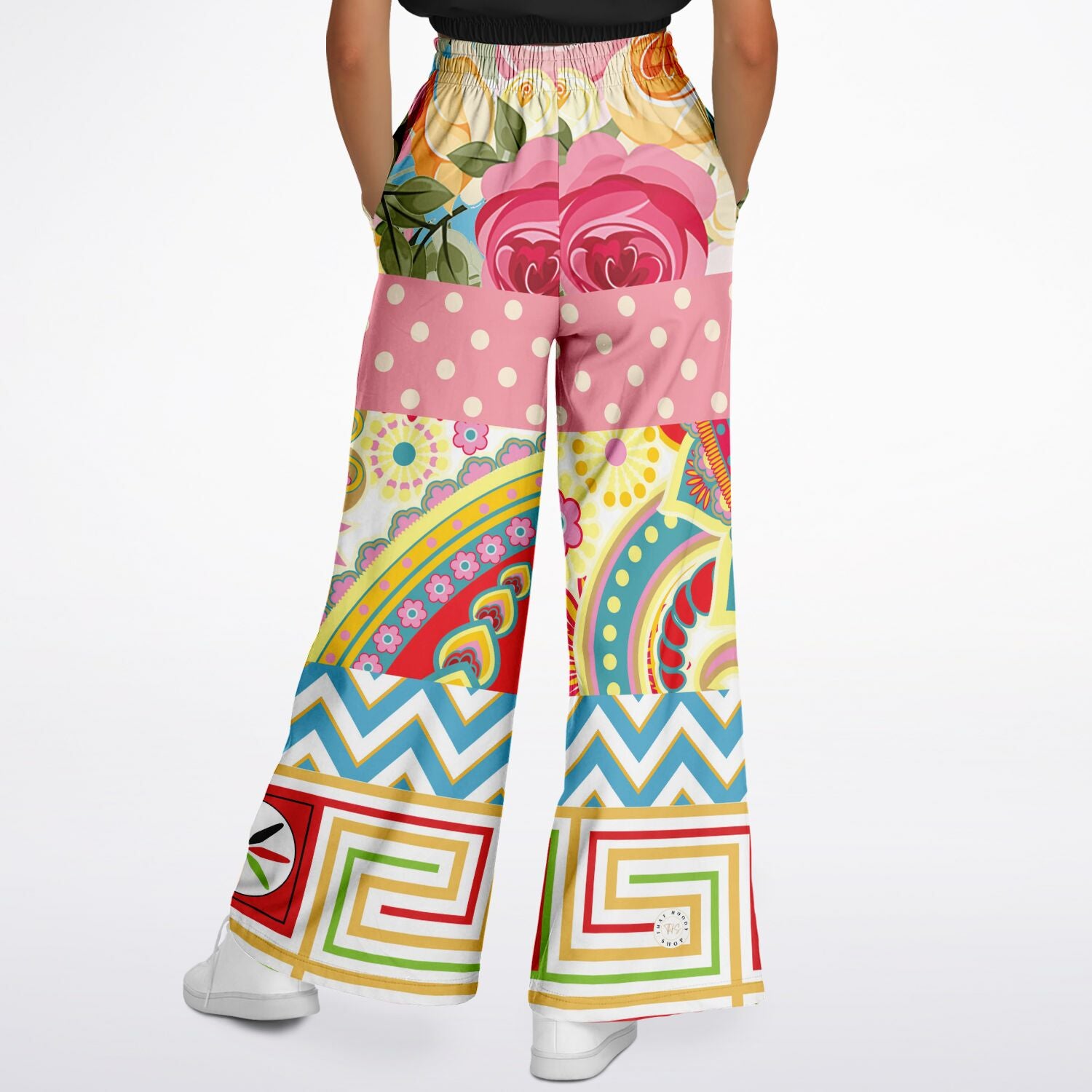 Pink Paisley Park Eco-Poly Wide Leg Pants