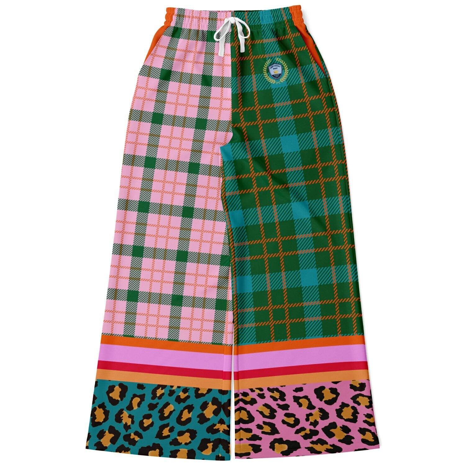 Pink Passion Haberdashery Plaid Duo Eco-Poly Wide Leg Pants