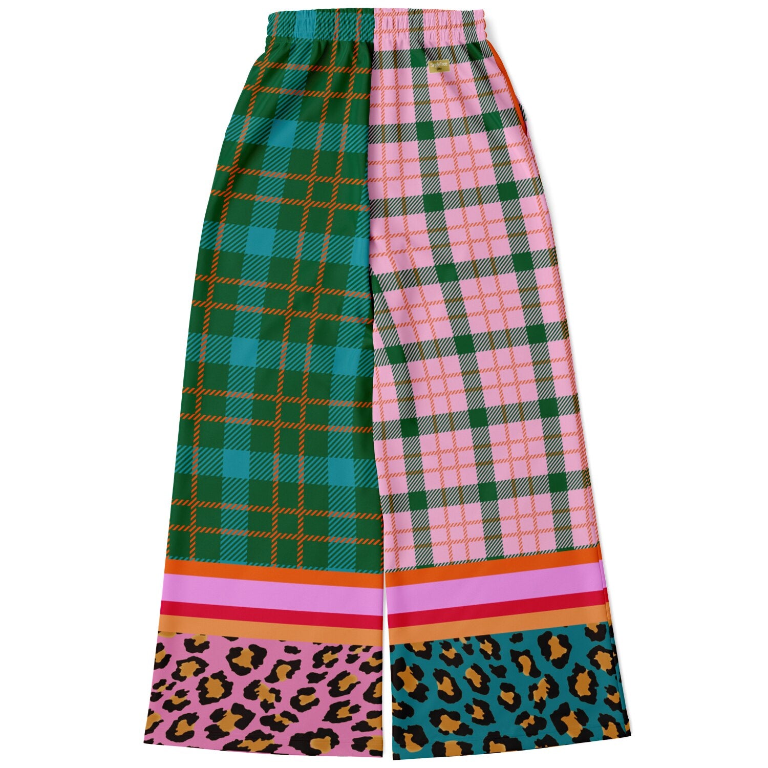 Pink Passion Haberdashery Plaid Duo Eco-Poly Wide Leg Pants