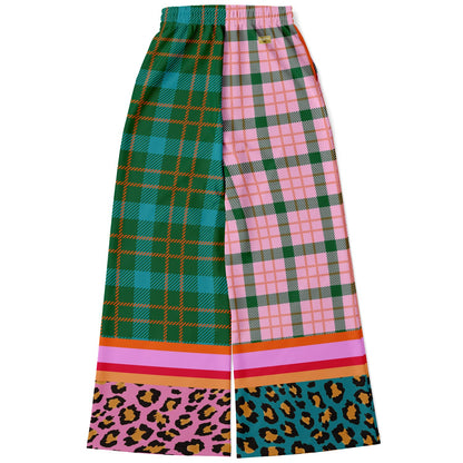Pink Passion Haberdashery Plaid Duo Eco-Poly Wide Leg Pants