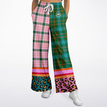 Pink Passion Haberdashery Plaid Duo Eco-Poly Wide Leg Pants