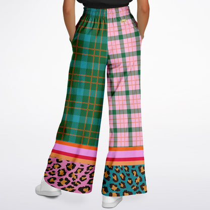 Pink Passion Haberdashery Plaid Duo Eco-Poly Wide Leg Pants