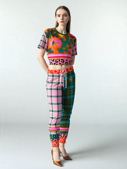 Pink Passion Haberdashery Plaid Duo Eco-Poly Joggers