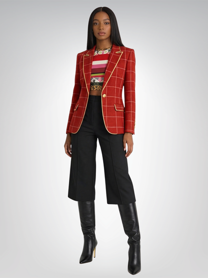 Pink Posie Abstract Geo Stripe Eco-Poly Cropped Pullover