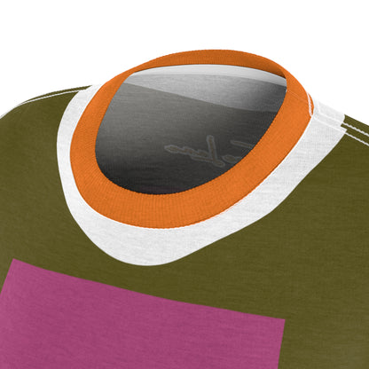 Pink Squared Geometric Print Colorful AOP Women&