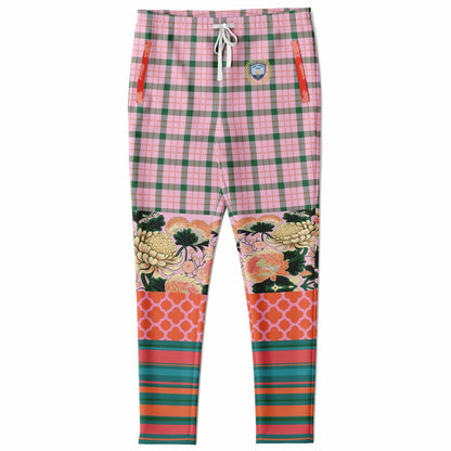 Pink Zen Blossom Chrysanthemum Unisex Eco-Poly Track Pants
