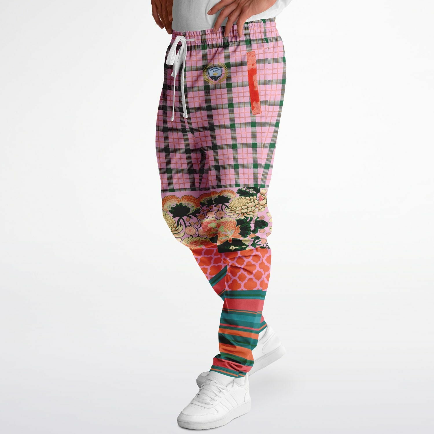 Pink Zen Blossom Chrysanthemum Unisex Eco-Poly Track Pants