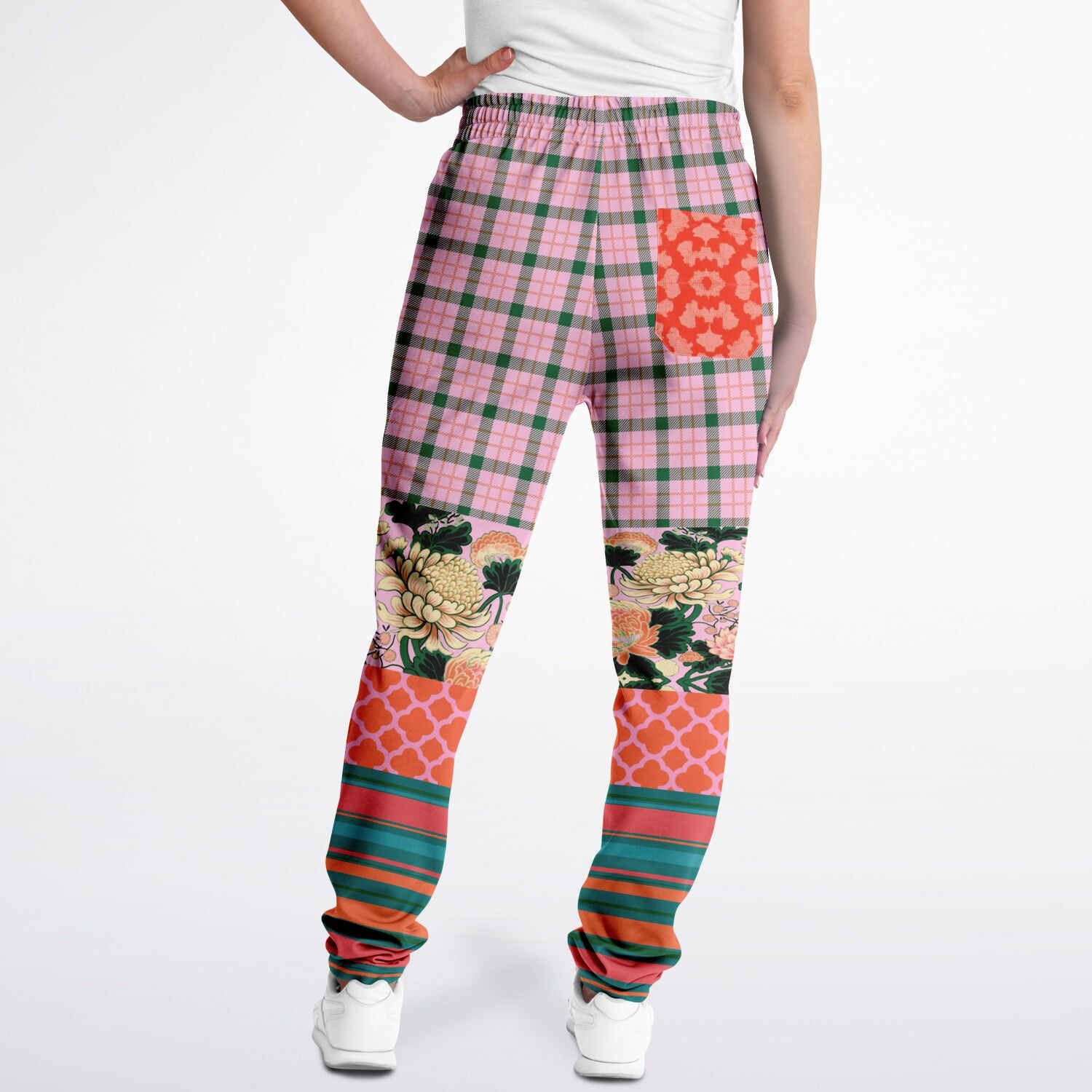 Pink Zen Blossom Chrysanthemum Unisex Eco-Poly Track Pants