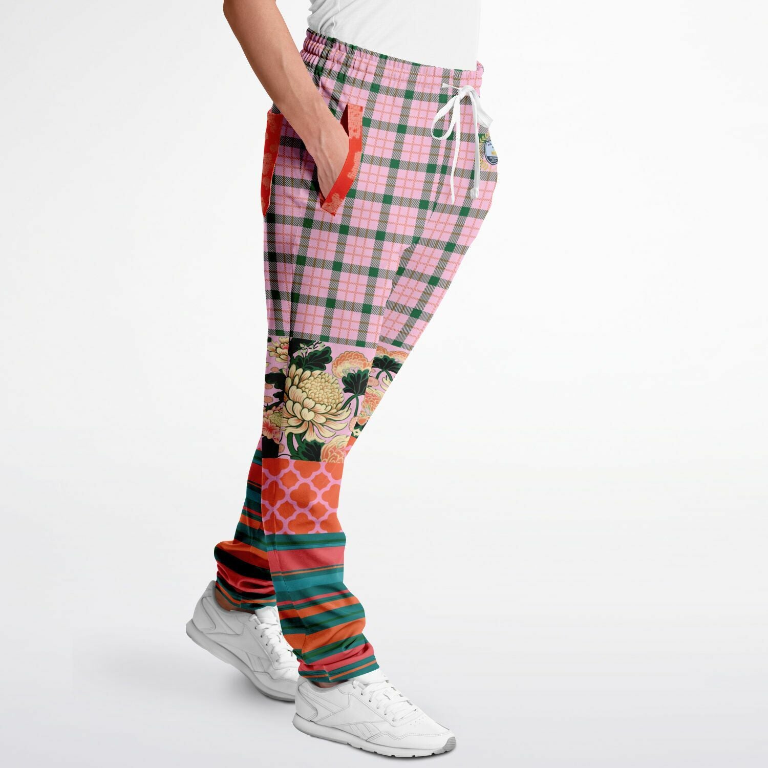 Pink Zen Blossom Chrysanthemum Unisex Eco-Poly Track Pants