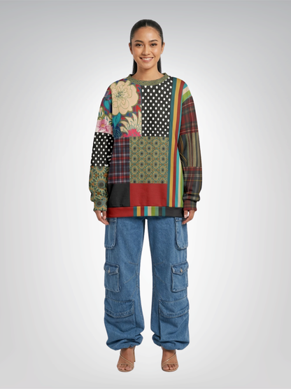 Plaid About Flowers Patchwork Unisex Sweatshirt (Gold Label)