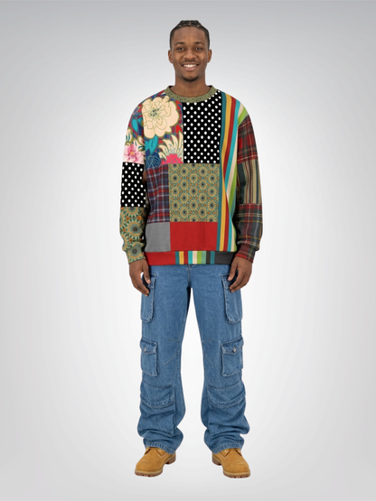 Plaid About Flowers Patchwork Unisex Sweatshirt (Gold Label)