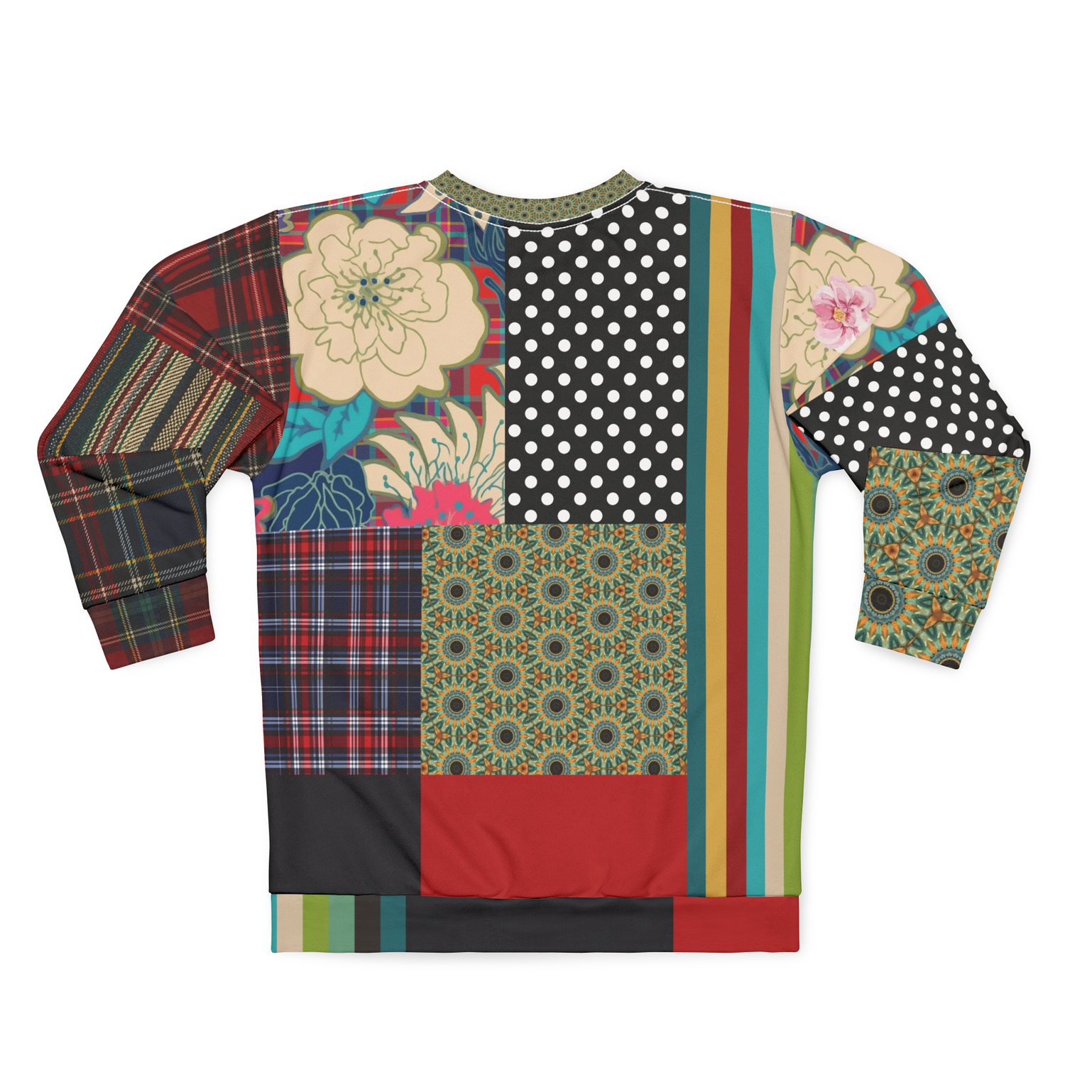 Plaid About Flowers Patchwork Unisex Sweatshirt (Gold Label)