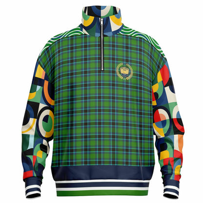 Plain is Not My Vibe Plaid Geometric Print Heavyweight Quarter Zip Unisex Pullover