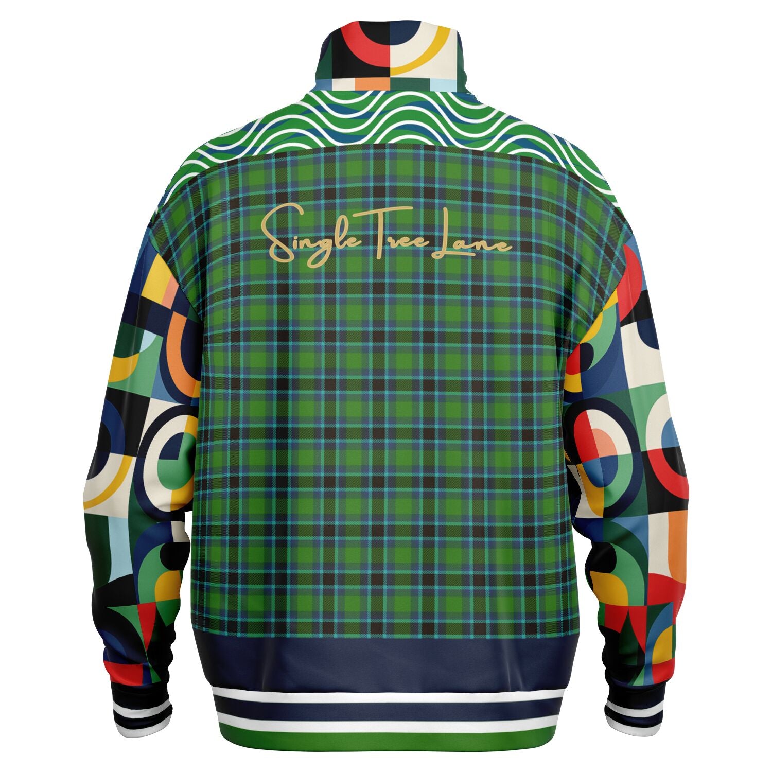 Plain is Not My Vibe Plaid Geometric Print Heavyweight Quarter Zip Unisex Pullover