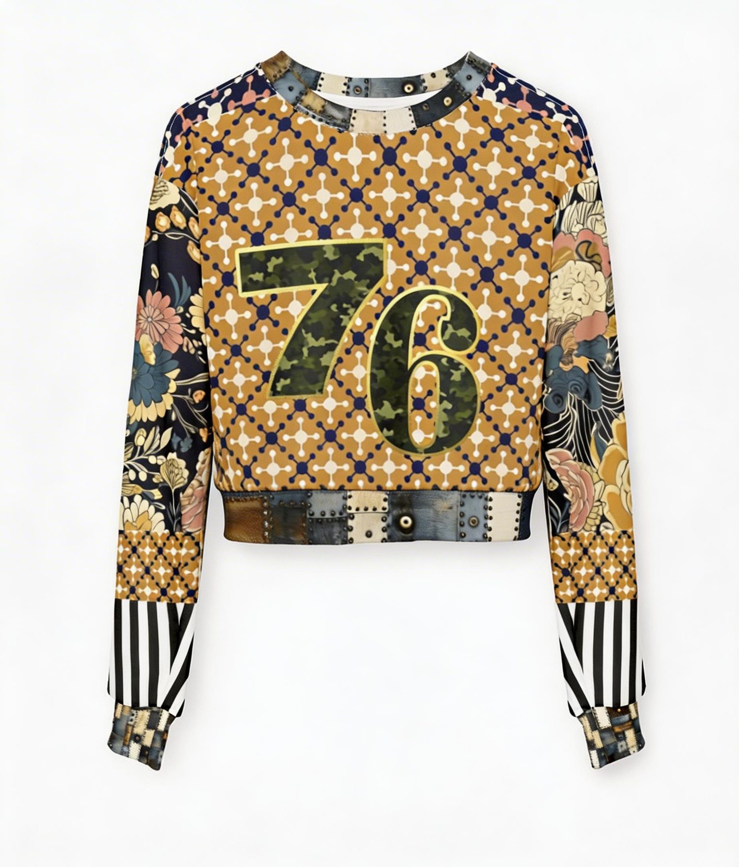 Playing Jax in Marigold 1776 Cropped Sweatshirt (Gold Label)