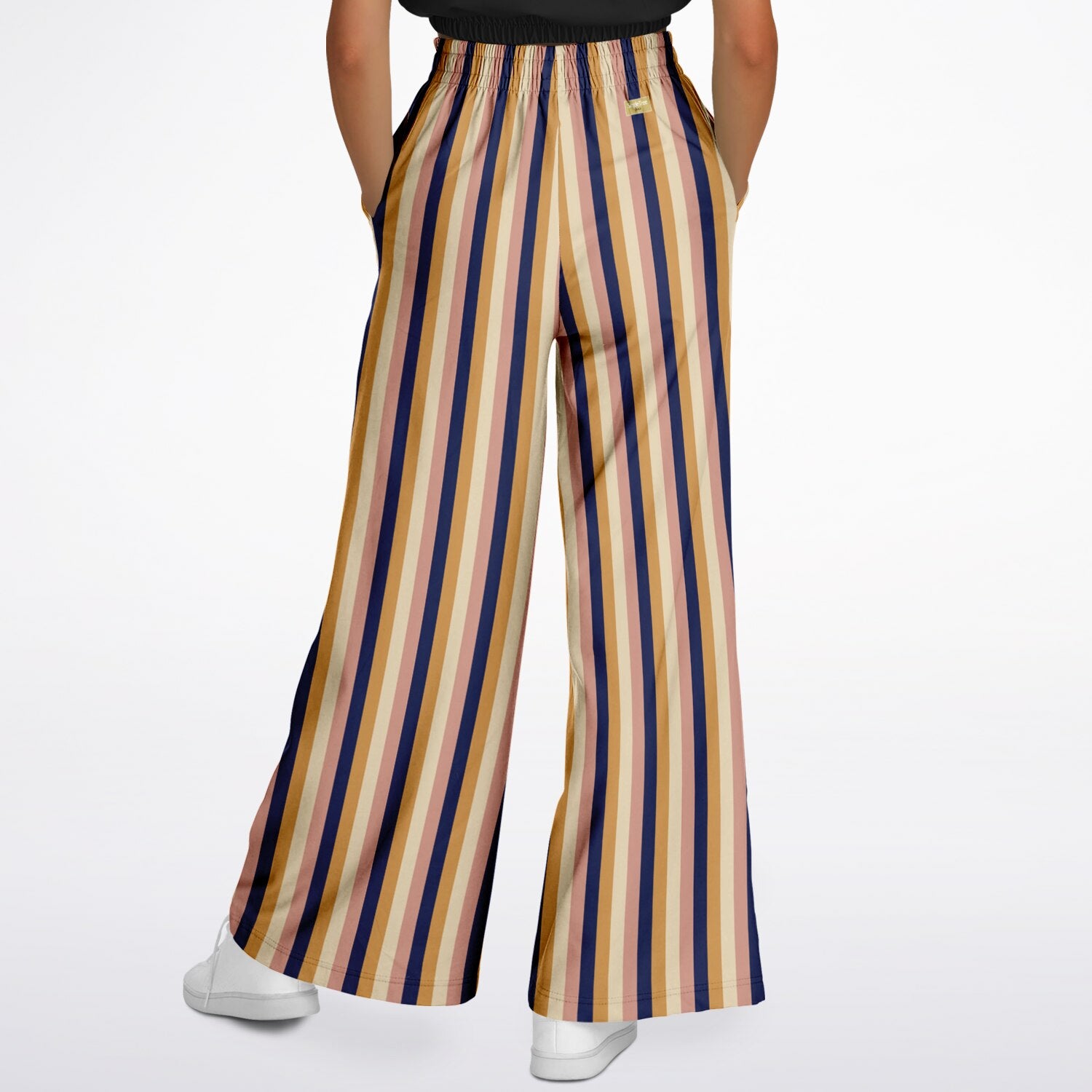 Playing Jax in Marigold Stripe Eco-Poly Wide Leg Pants