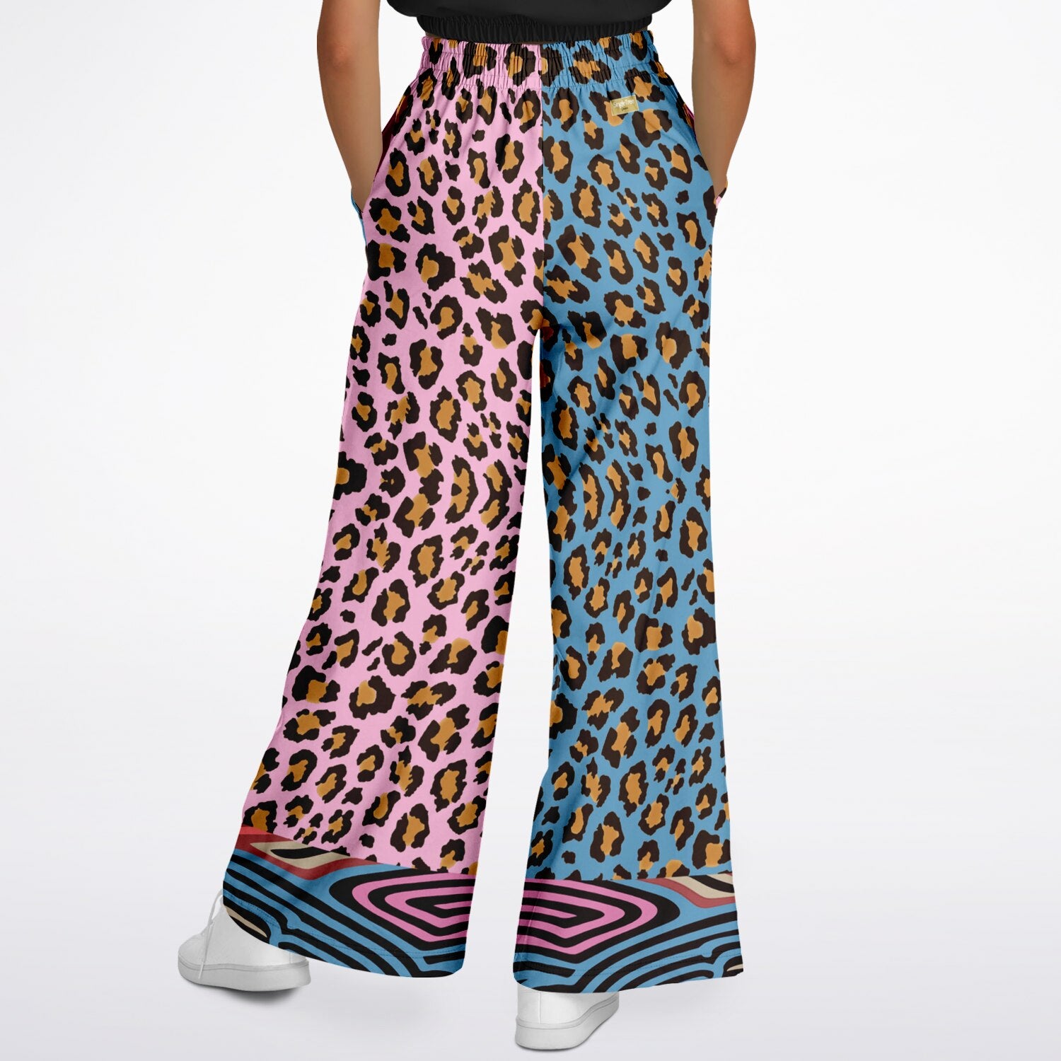 Plumed Horse Leopard Print Eco-Poly Wide Leg Pants