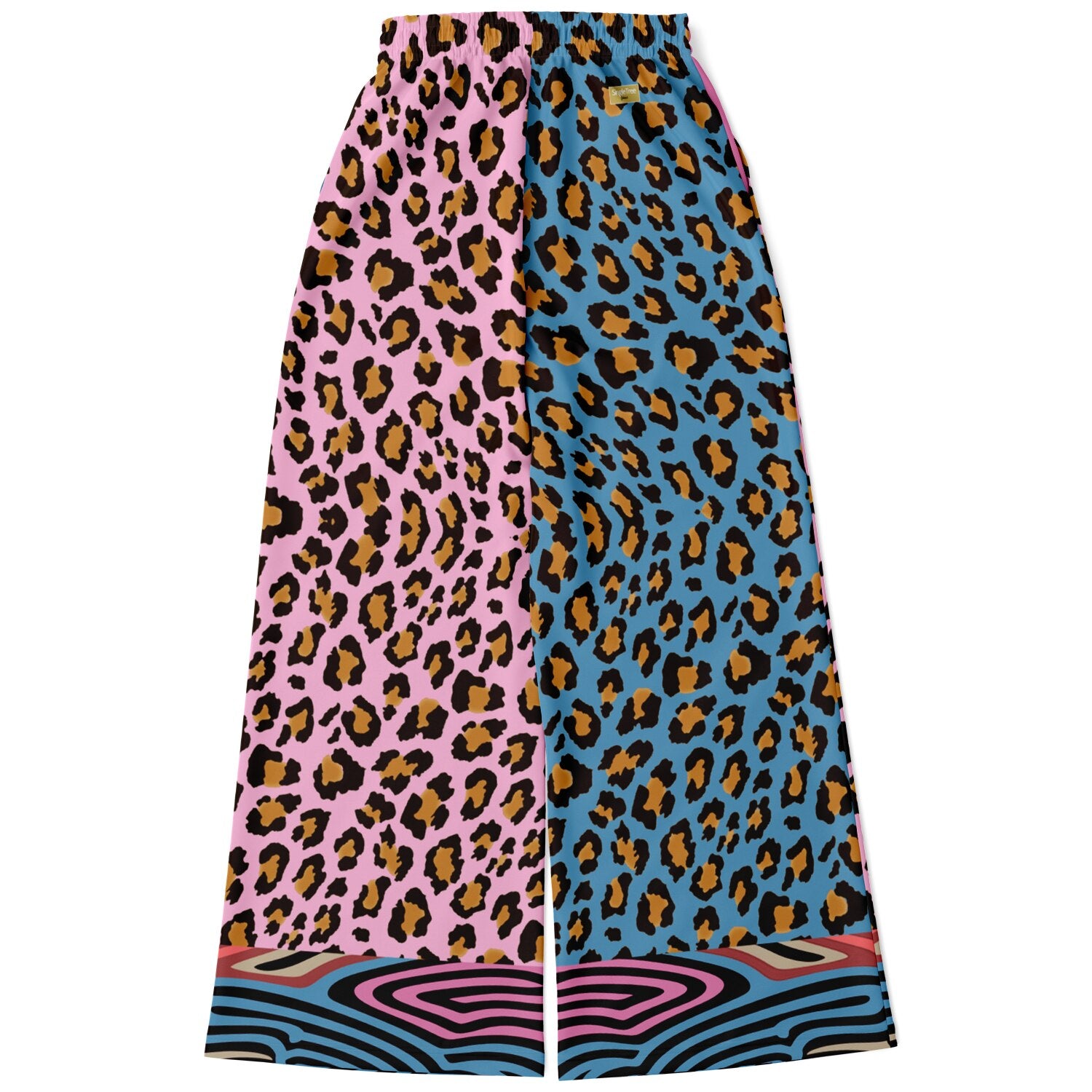 Plumed Horse Leopard Print Eco-Poly Wide Leg Pants