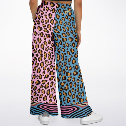Plumed Horse Leopard Print Eco-Poly Wide Leg Pants