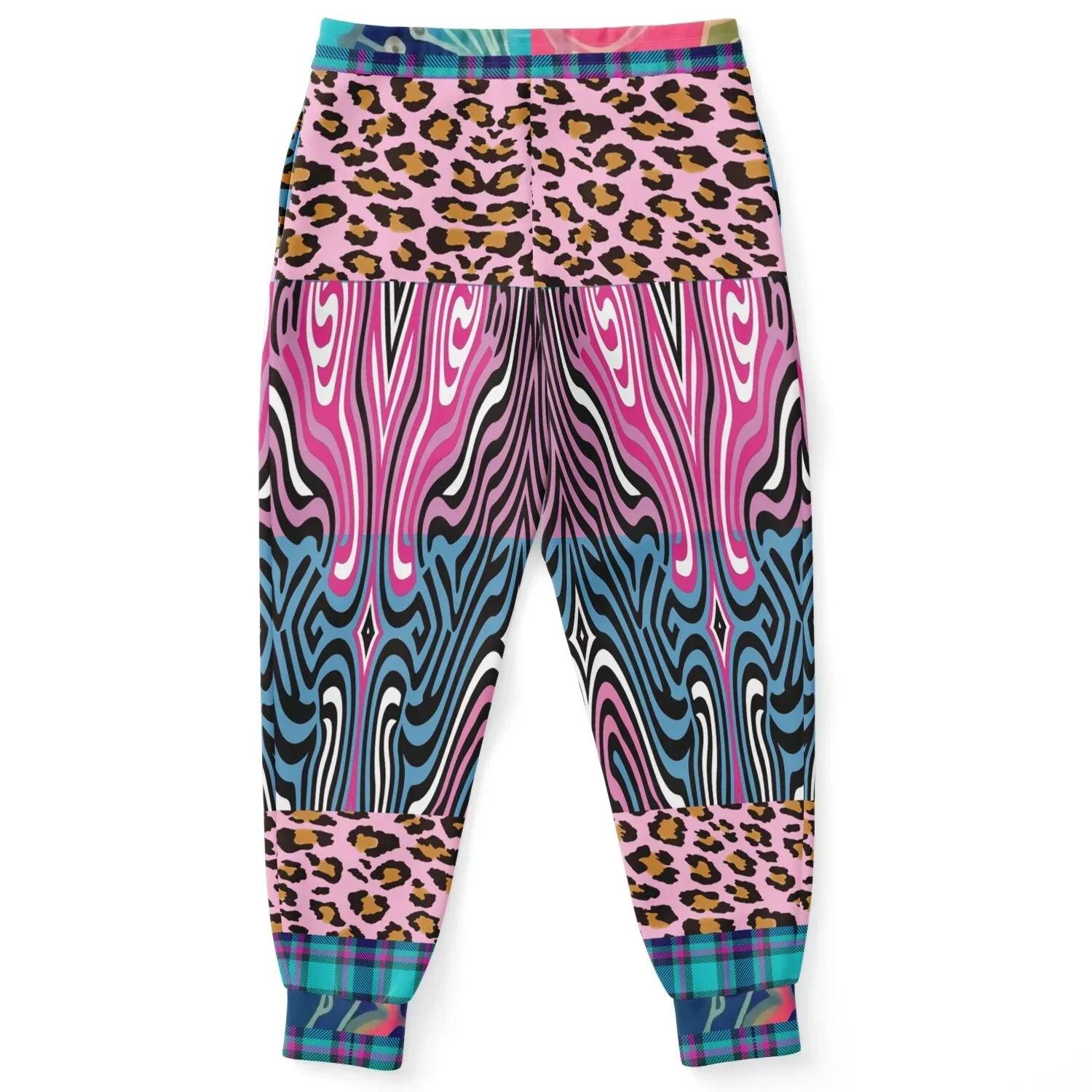 Plumed Horse Vibrant Zebra Print Eco-Poly Unisex Joggers