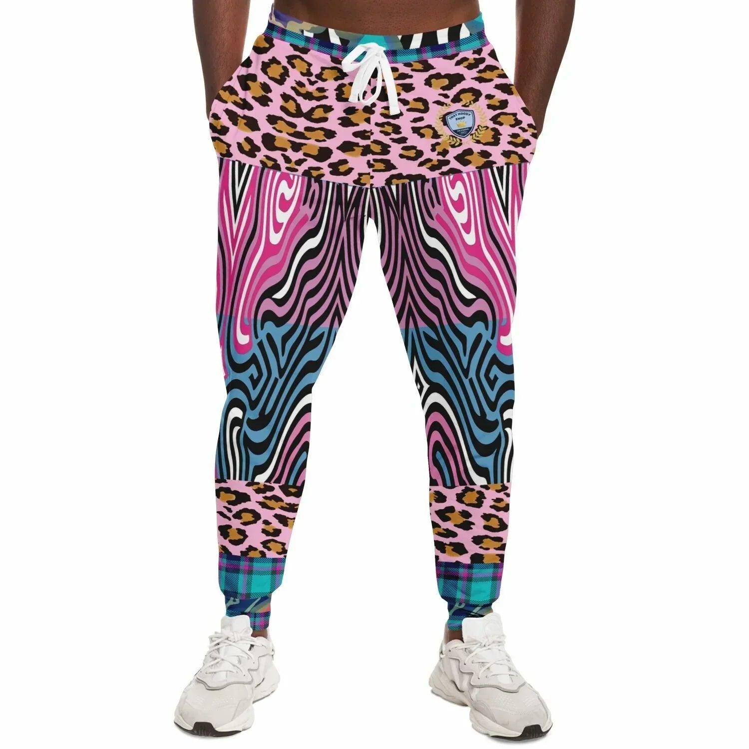 Plumed Horse Vibrant Zebra Print Eco-Poly Unisex Joggers