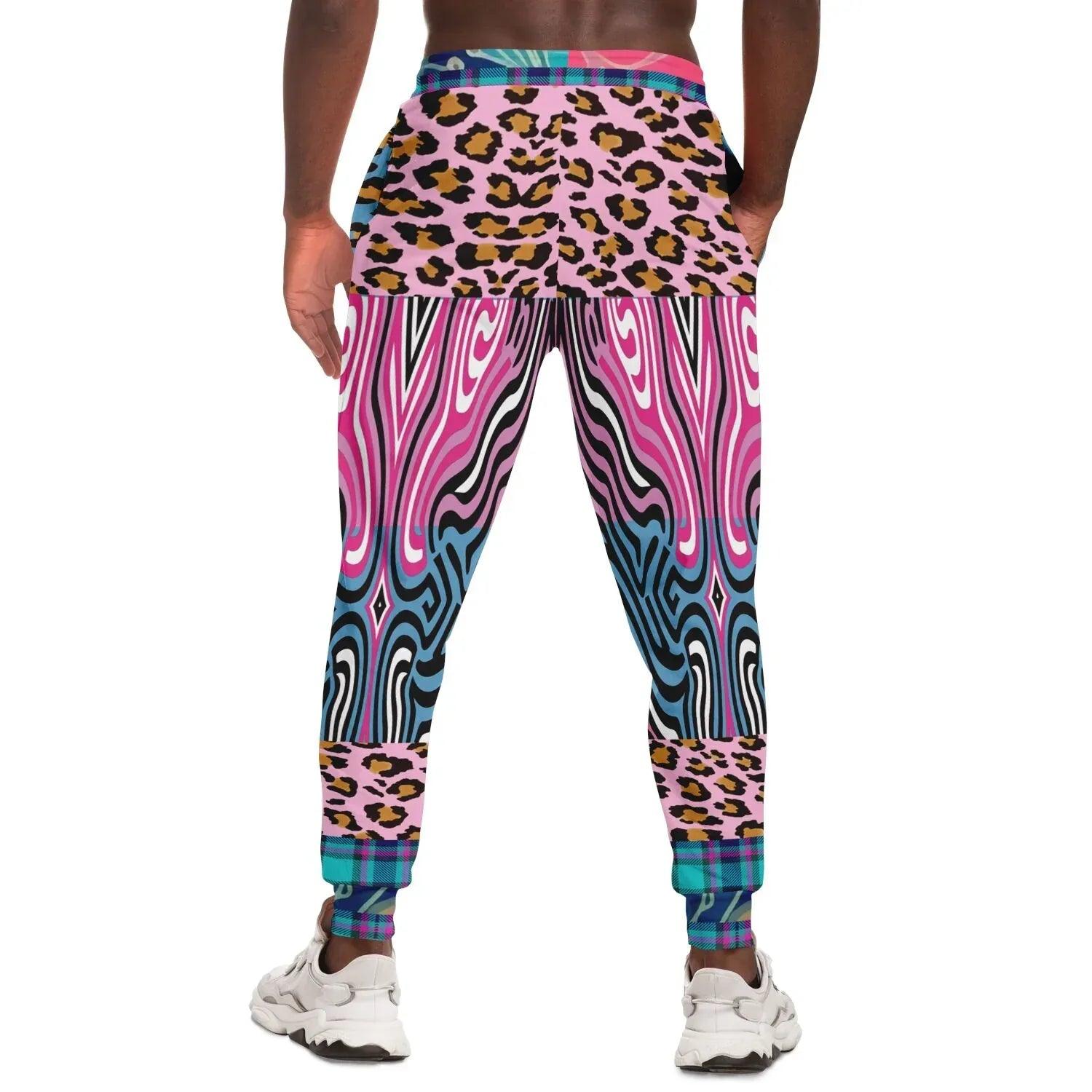 Plumed Horse Vibrant Zebra Print Eco-Poly Unisex Joggers
